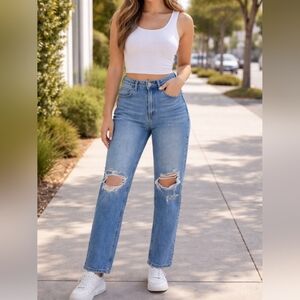 American Eagle Outfitters Blue Distressed Boyfriend Jeans